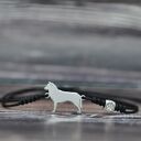 Siberian Husky - bransoletka z psem i łapką, srebro 925