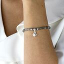 Elegancka bransoletka labradoryt i srebro z zawieszką