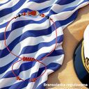 Marynistyczna bransoletka regulowana z lapis lazuli i karneolem (rybka)