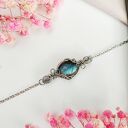 Bransoletka Labradoryt ze stali chirurgicznej - handmade wire wrapping