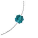Srebrna bransoletka zdobiona szmaragdową koniczynką SWAROVSKI® CRYSTAL