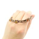 Bransoleta mankietowa z bursztynem - miedziany cuff wire wrapping