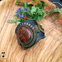 Bransoleta mankiet - jaspis i tygrysie oko