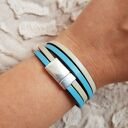 bransoletka skóra MAGNETOOS DOUBLE WOLF & PAWS