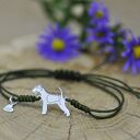 Foksterrier - bransoletka z psem, srebro 925