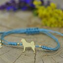 Akita japońska - bransoletka z psem, srebro pozłacane