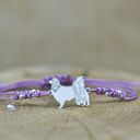 Spaniel kontynentalny Phalene - bransoletka z psem, srebro 925