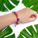 Bransoletka Summer Collection: złota lawa i kolorowa masa perłowa - rękodzieło na lato