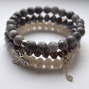 Bransoleta real silver note&graphite beads