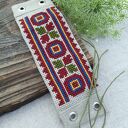 Lniana bransoletka z haftem łemkowskim - Retro duch