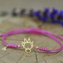 Łapka - świnka morska bransoletka, srebro 925 pozłacane