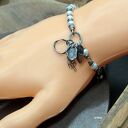 Białe perły i oksydowane srebro 925 - bransoletka handmade dla niej