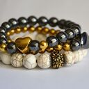 Bracelet by SIS: elegancka bransoletka z kamieni ze złotym sercem
