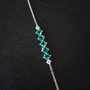 Delikatna bransoletka Crystal Square Emerald AB (Preciosa + Miyuki Delica)