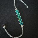 Delikatna bransoletka Crystal Square Emerald AB (Preciosa + Miyuki Delica)