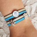 bransoletka skóra MAGNETOOS DOUBLE WOLF & PAWS