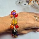 Kolorowa bransoletka boho handmade z zawieszkami