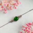 Bransoletka Jadeit Zielony - wire wrapping z hipoalergicznej stali chirurgicznej