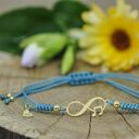 Nieskończoność i nuta bransoletka, srebro 925 pozłacane