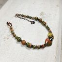 Unakit bransoletka w kolorach wiosny b25 - miedź (wire-wrapping)