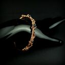 Miedziana bransoleta mankietowa z szafirami - cuff wire wrapping dla niej