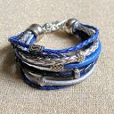Bransoleta kobalt w srebrze