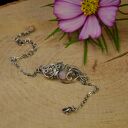 Ręcznie robiona bransoletka z kunzytem - wire wrapping ze stali chirurgicznej