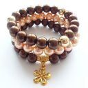 Bransoleta choco&gold flower