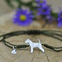 Foksterrier - bransoletka z psem, srebro 925