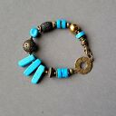 Boho chic. Bransoletka z zawsze modnymi turkusami Znakomity PREZENT handmade