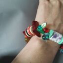 Bransoletka boho Frida - uniwersalna duża z pomponami i frędzlami