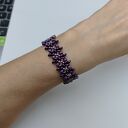 Bransoletka Beaded Choker „Fioletowa Symfonia” - szeroka bransoletka z koralików