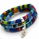 Bransoletka magnetoos boho azteq z piórkiem