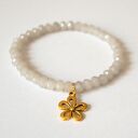 Set grey beads, black twine&white jade