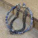 Bransoletka z tanzanit z łańcuszkami