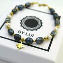 Bransoletka z naturalnych pereł Midnight Charm z zawieszką Iskierka