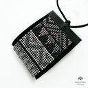 Szarady - bransoletka handmade z koralików Toho, szkła i czarnej skóry