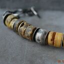 srebrna bransoletka z surowym bursztynem