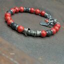 Koral, lawa - bransoletka 01