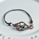 Boho love - bransoletka w stylu boho - miedź i tęczowe szkło
