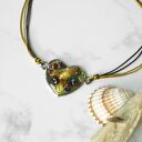 BRANSOLETKA RĘCZNIE WYKONANA " AMBER HEART"