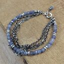 Bransoletka z tanzanit z łańcuszkami