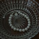 Srebrna bransoletka z pereł naturalnych z kulką