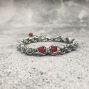 Bransoletka chainmaille - agat pomarańczowy