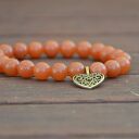 Bracelet by SIS: serce w ceglastych kamieniach