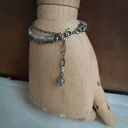 Labradoryt. Warstwowa srebrna bransoletka