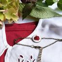 Bransoletka haftowana Róża przestrzenna bordo w stylu retro - ręcznie robiona