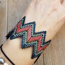 Bransoletka Zig Zag Czerwona 2779 -27