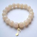 Bransoleta real gold note&cream stones