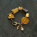 Bransoletka unikat z mixu minerałów w stylu boho vintage